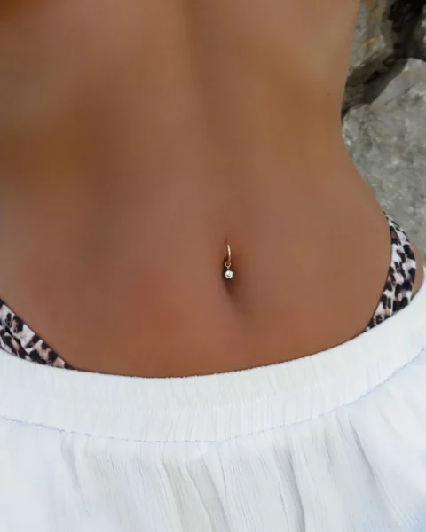 CZ HOOP BELLY RING - Image 2